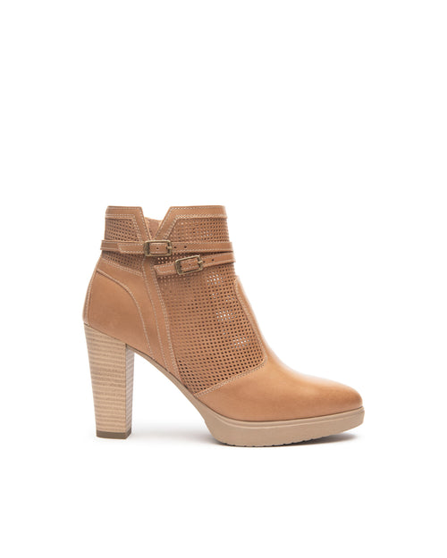 Nero Giardini tronchetti donna in pelle col. cuoio E512860D400