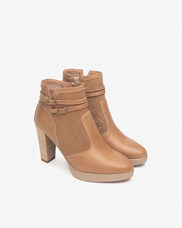 Nero Giardini tronchetti donna in pelle col. cuoio E512860D400