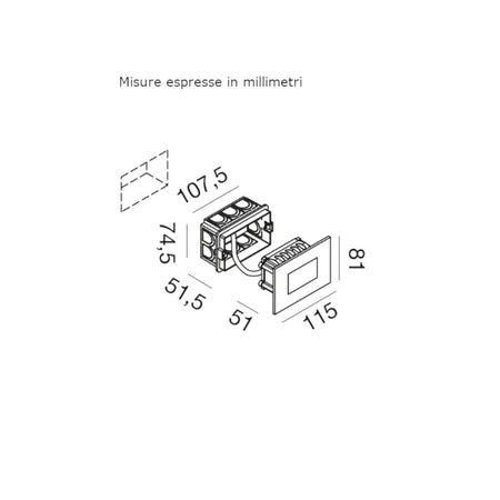 Segnapasso incasso Gea Led GES2041 LED IP66 120 gradi alluminio vetro 503