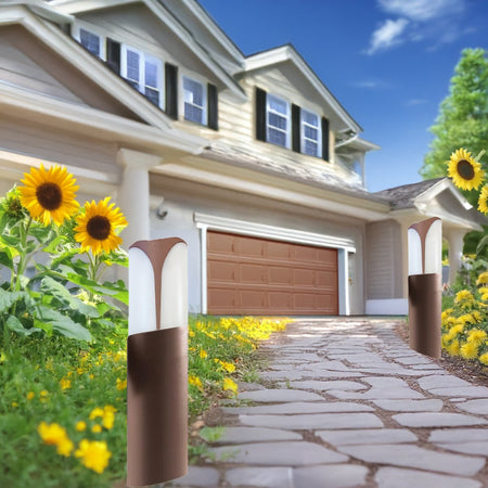 Lampioncino classico esterno Gea Led STELE GES2010 E27 LED IP44 H30 marrone alluminio lampada terra giardino