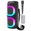 majestic FIRE 9 – Speaker bluetooth, 3 effetti luci led ingressi SB / micro SD/AUX-IN/MIC, Batteria ricaricabile, funzione TWS