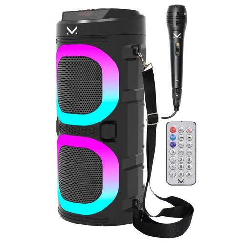 majestic FIRE 9 – Speaker bluetooth, 3 effetti luci led ingressi SB / micro SD/AUX-IN/MIC, Batteria ricaricabile, funzione TWS