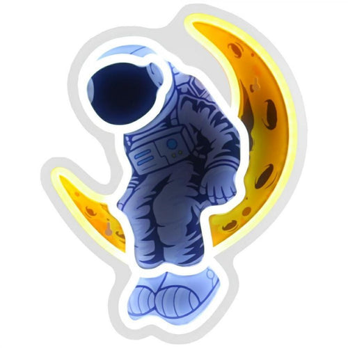 led wall neon astronauta multicolor connettore usb con regolatore di intensita' dimensioni 36 x 28 x 35