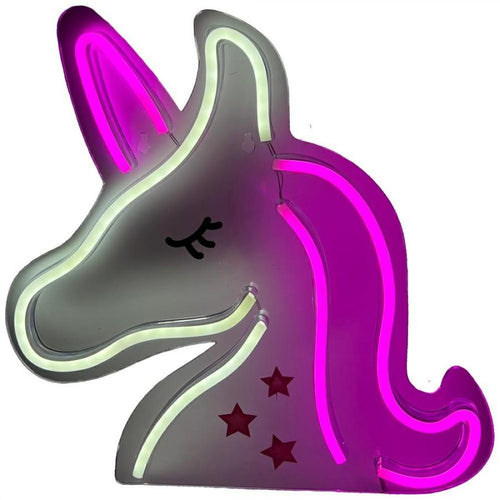 led wall neon unicorno multicolor connettore usb con regolatore di intensita' dimensioni 36 X 35 cm