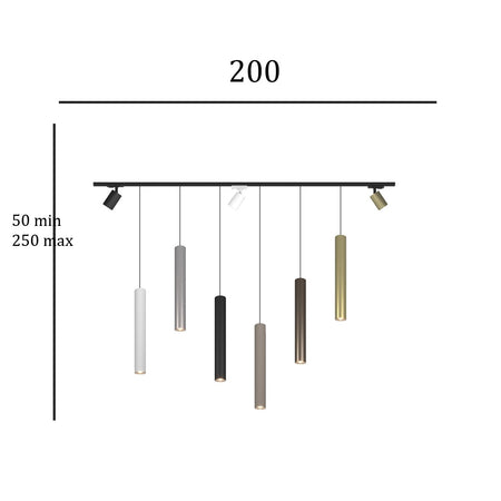 Binario Top Light MONO 1203 YARI 200 N GU10 LED lampada soffitto faretti orientabili moderno