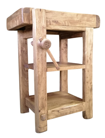 Biscottini Banco lavoro Country Biscottini legno tiglio morsa artigianale 64x57x82 Made