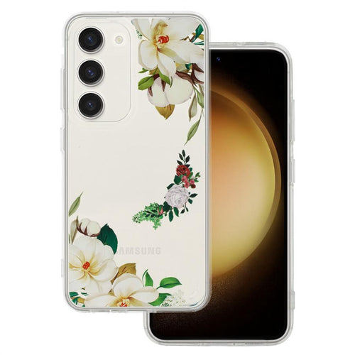 cover ultraprotettiva samsung s24 ultra trasparente con fiori