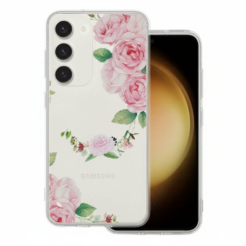 cover ultraprotettiva samsung a25 trasparente con fiori