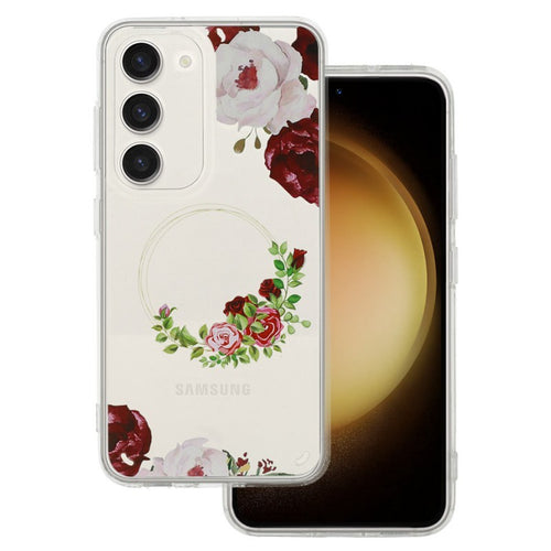 cover ultraprotettiva samsung s23 trasparente con fiori