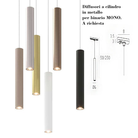 Binario Top Light MONO 1203 S1OT+YARI OR 300 N GU10 LED lampada soffitto faretti orientabili moderno
