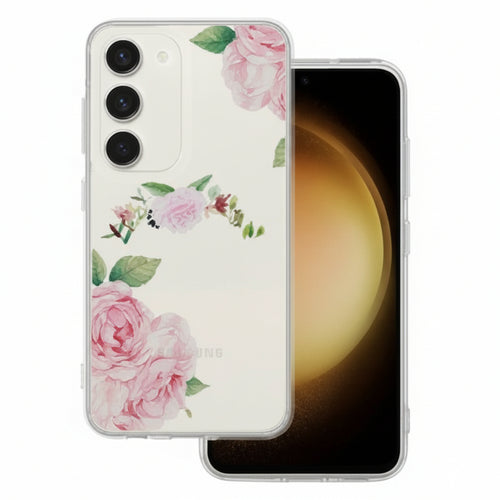 cover ultraprotettiva samsung s24 ultra trasparente con fiori