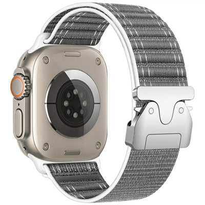 cinturino apple watch nylon intrecciato regolabile grigio 38-40-41 mm