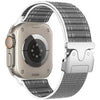 cinturino apple watch nylon intrecciato regolabile grigio 42/44/45/49 mm