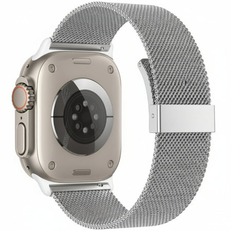cinturino apple watch nylon intrecciato regolabile grigio 42/44/45/49 mm