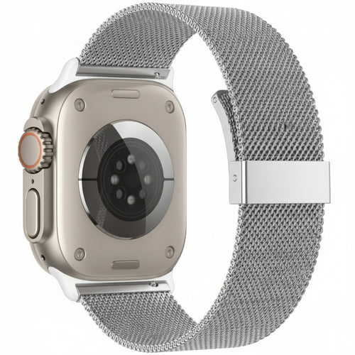 cinturino apple watch nylon intrecciato regolabile grigio 42/44/45/49 mm