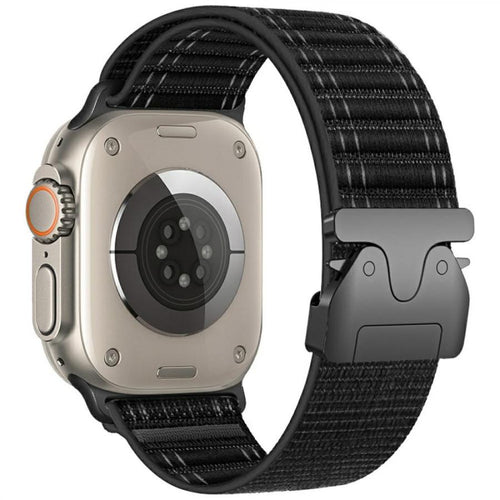 cinturino apple watch nylon nero regolabile serie 38-40-41 mm