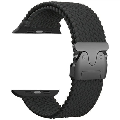 cinturino apple watch nylon intrecciato regolabile nero 42/44/45/49 mm