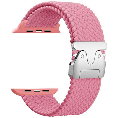 cinturino apple watch nylon intrecciato rosa regolabile serie 38-40-41 mm