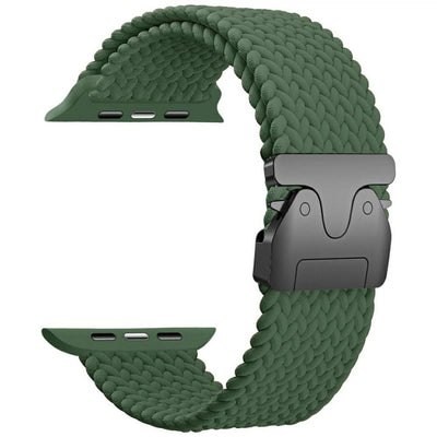 cinturino apple watch nylon intrecciato verde vegolabile serie 38-40-41 mm