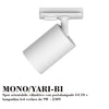 Binario Top Light MONO 1203 YARI 200 N GU10 LED lampada soffitto faretti orientabili moderno