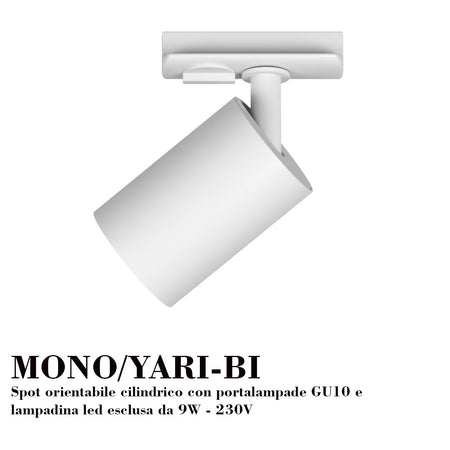 Binario Top Light MONO 1203 YARI 200 N GU10 LED lampada soffitto faretti orientabili moderno