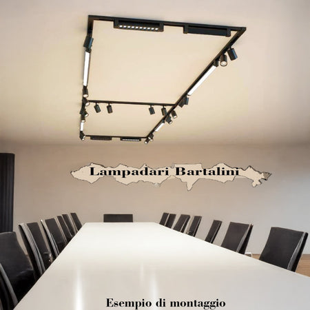 Binario Top Light MONO MIXKIT 300L N NE GU10 LED INTEGRATO 4000K lampada soffitto faretti orientabili moderno
