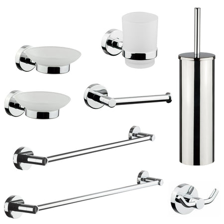 Set accessori da bagno cromati in vetro satinato Venezia