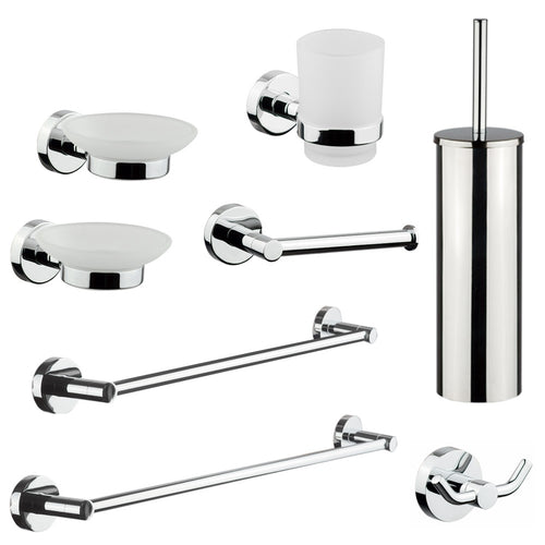 Set accessori da bagno cromati in vetro satinato Venezia