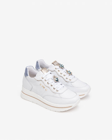 Nero Giardini sneakers donna con accessorio in pelle bianco E512907D707