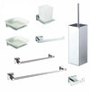 Set accessori da bagno cromati in vetro satinato Zurigo
