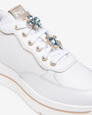 Nero Giardini sneakers donna con accessorio in pelle bianco E512907D707