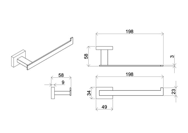 Set accessori da bagno cromati in vetro satinato Zurigo