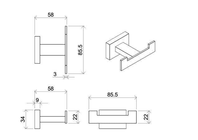 Set accessori da bagno cromati in vetro satinato Zurigo