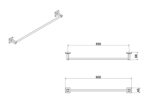 Set accessori da bagno cromati in vetro satinato Zurigo
