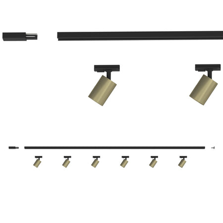 Binario Top Light MONO YARIKIT 200 NE GU10 LED lampada soffitto faretti spot orientabili moderno