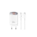 caricabatterie 30w usb+ usb-c + cavo lightning bianco