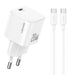 caricabatterie 20w usbc + cavo usbc bianco