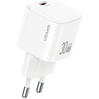 caricabatterie gan 30w usbc + cavo usbc bianco