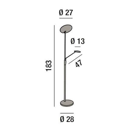 Piantana led dimmerabile Perenz Miranda 6448 B 3000K doppia luce dimmerabile orientabile