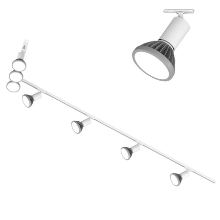 Binario Top Light MONO AMOSKIT 300L BIANCO E27 LED lampada soffitto faretti spot orientabili moderno