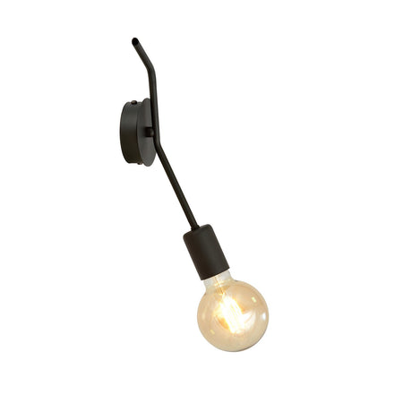Applique Industrial 1 Luce Frix In Acciaio Nero A Braccio