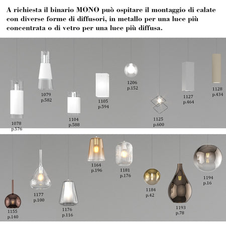 Binario Top Light MONO AMOSKIT 300L BIANCO E27 LED lampada soffitto faretti spot orientabili moderno
