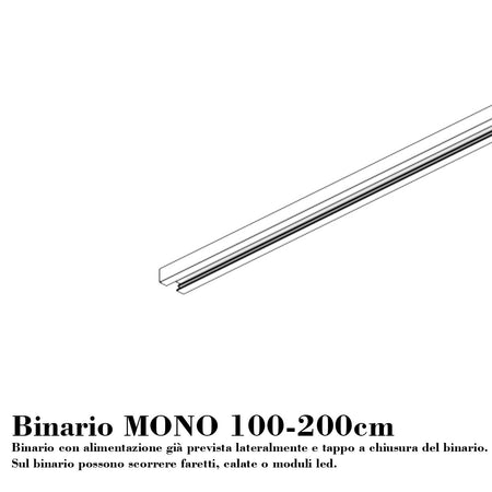 Binario Top Light MONO AMOSKIT 300L BIANCO E27 LED lampada soffitto faretti spot orientabili moderno