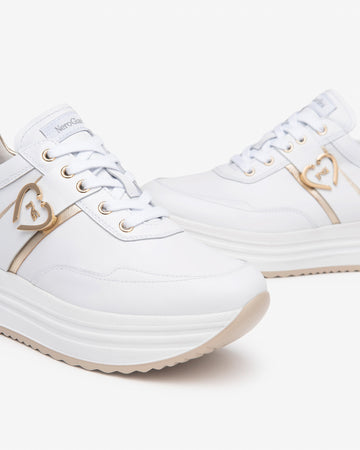 Nero Giardini sneakers donna in pelle bianco E512910D707