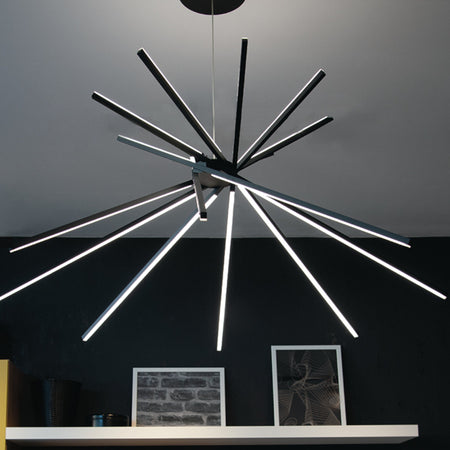 Lampada a sospensione 54W a led nero SHITZU