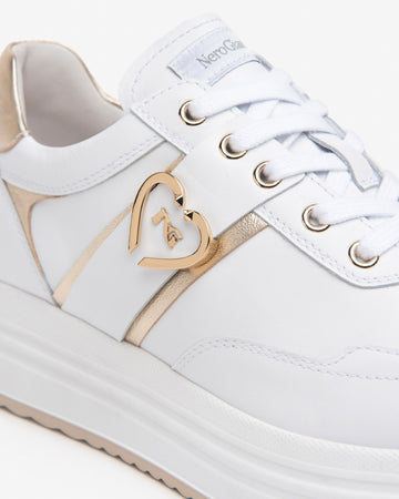 Nero Giardini sneakers donna in pelle bianco E512910D707