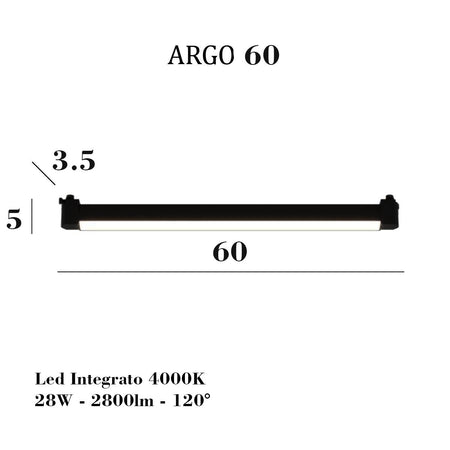 Binario Top Light MONO AMOSKIT 300 NERO E27 LED lampada soffitto faretti spot orientabili moderno