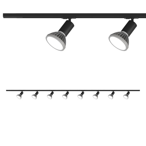 Binario Top Light MONO AMOSKIT 300 NERO E27 LED lampada soffitto faretti spot orientabili moderno