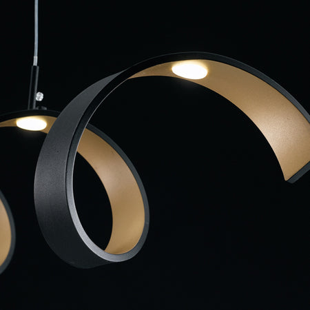 Lampada a sospensione 20W a led nero SPIRAL