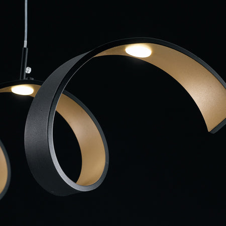 Lampada a sospensione 30W a led nero SPIRAL